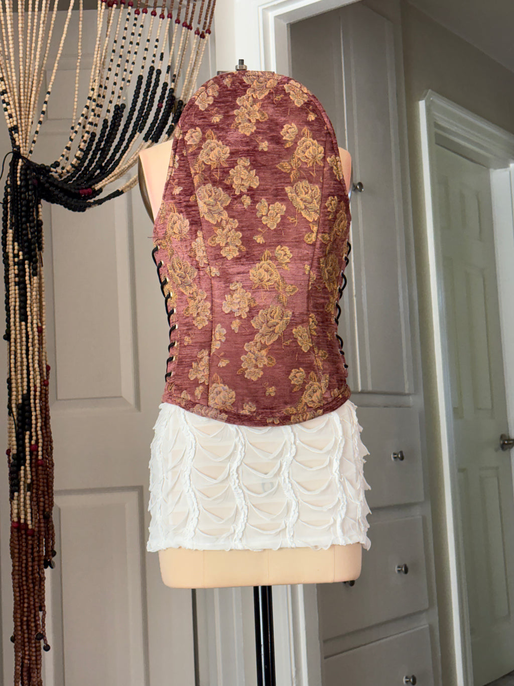 Pink curved corset #1
