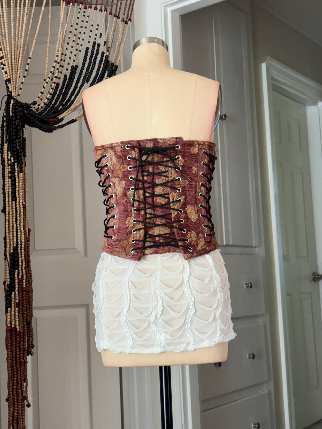 Pink curved corset #1