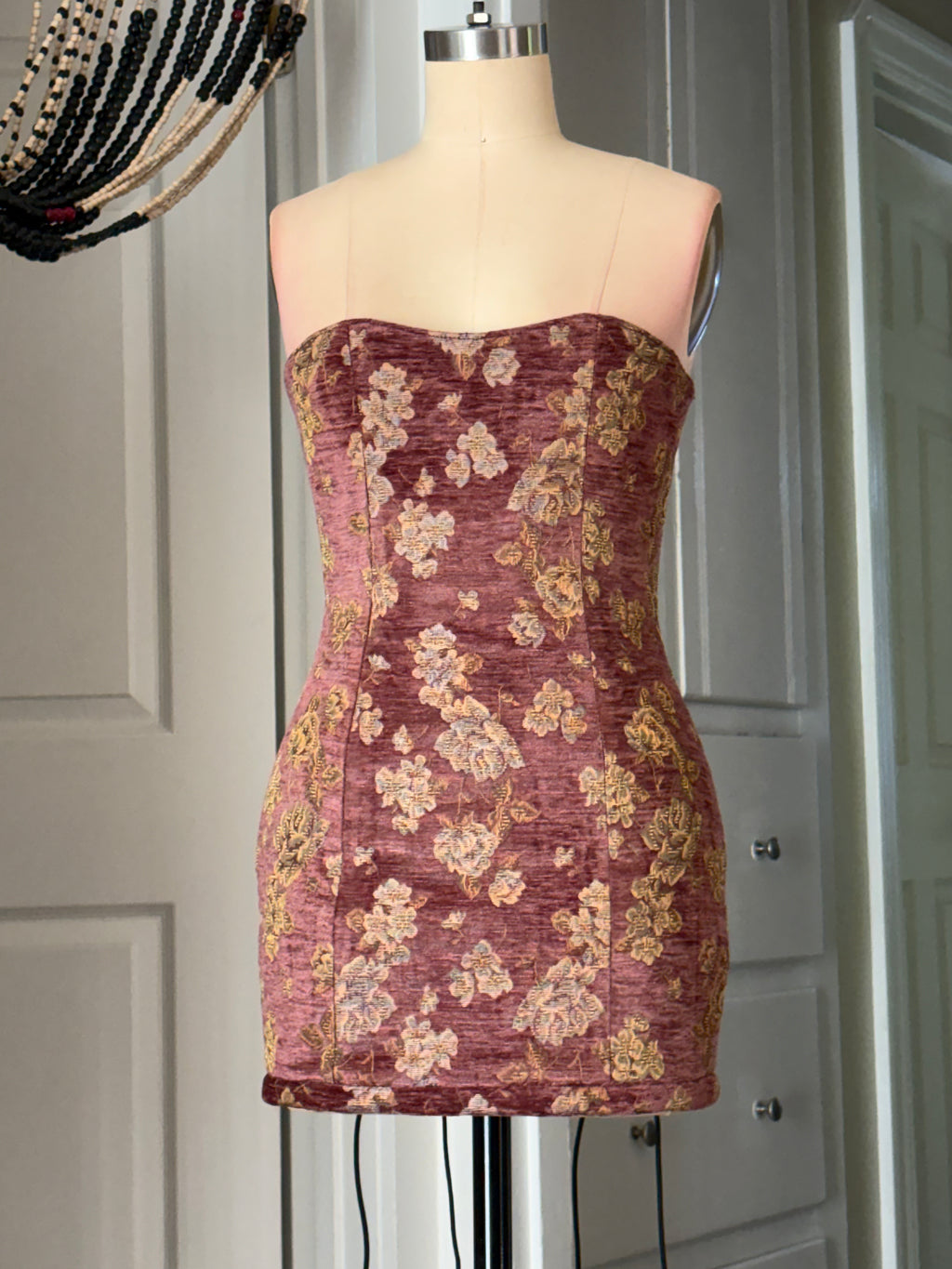 Pink laceback cocktail dress