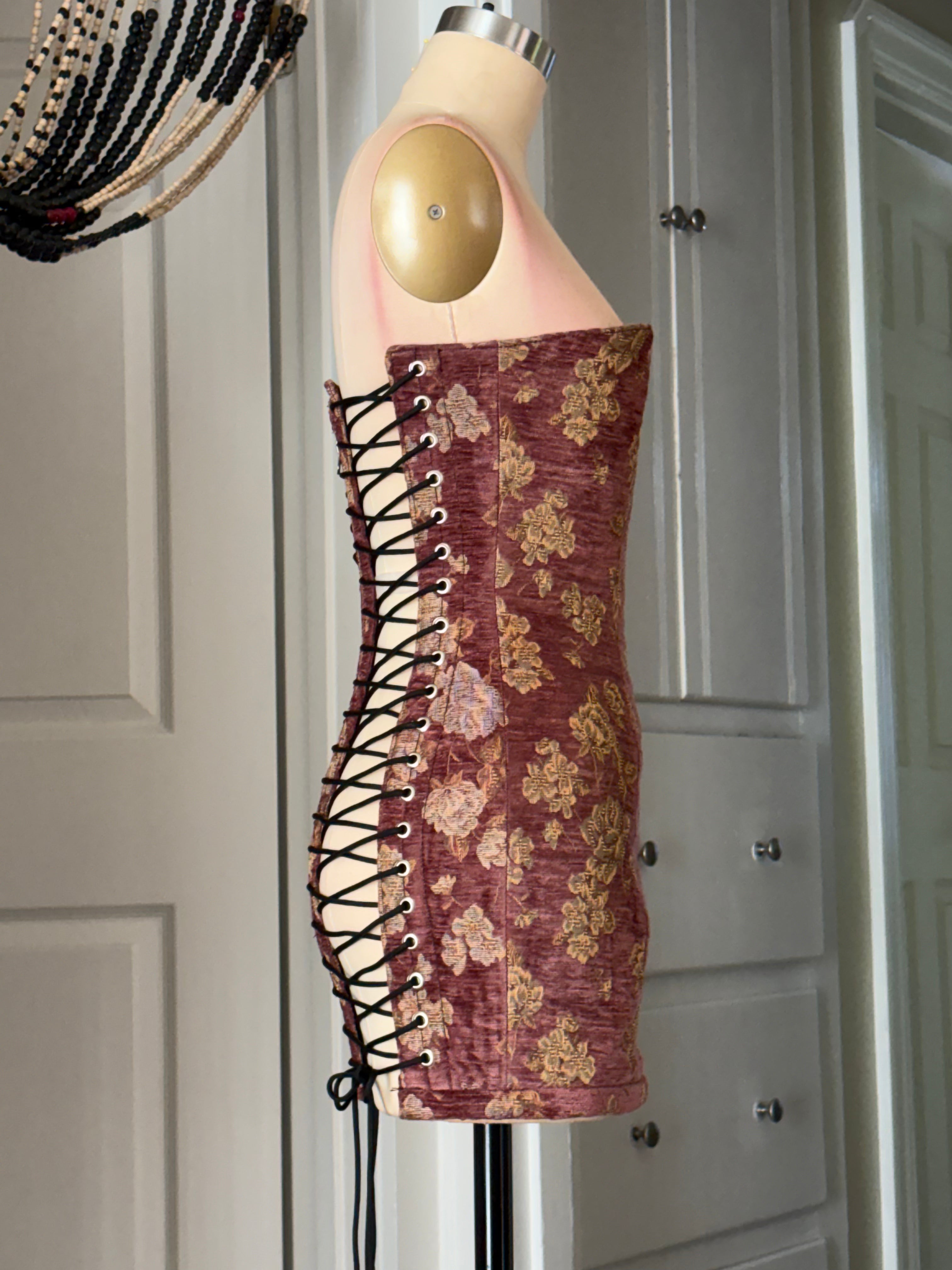 Pink laceback cocktail dress