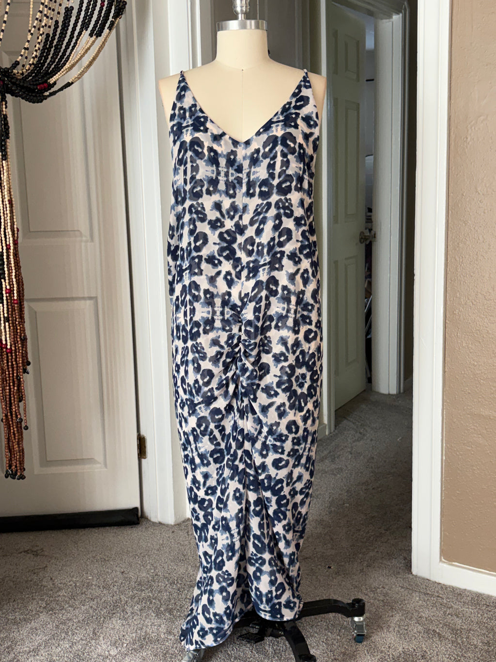 Blue ruched dress