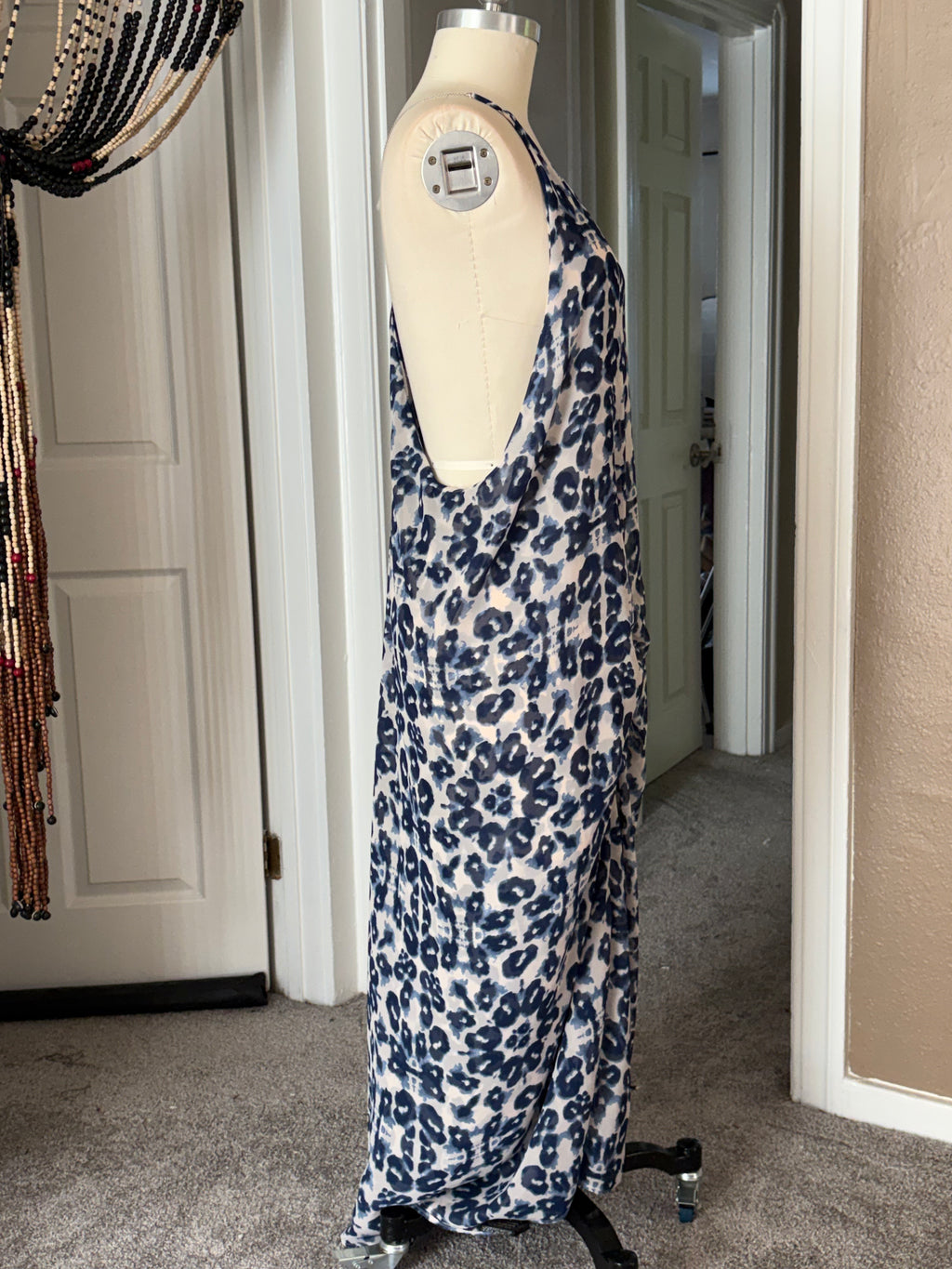 Blue ruched dress