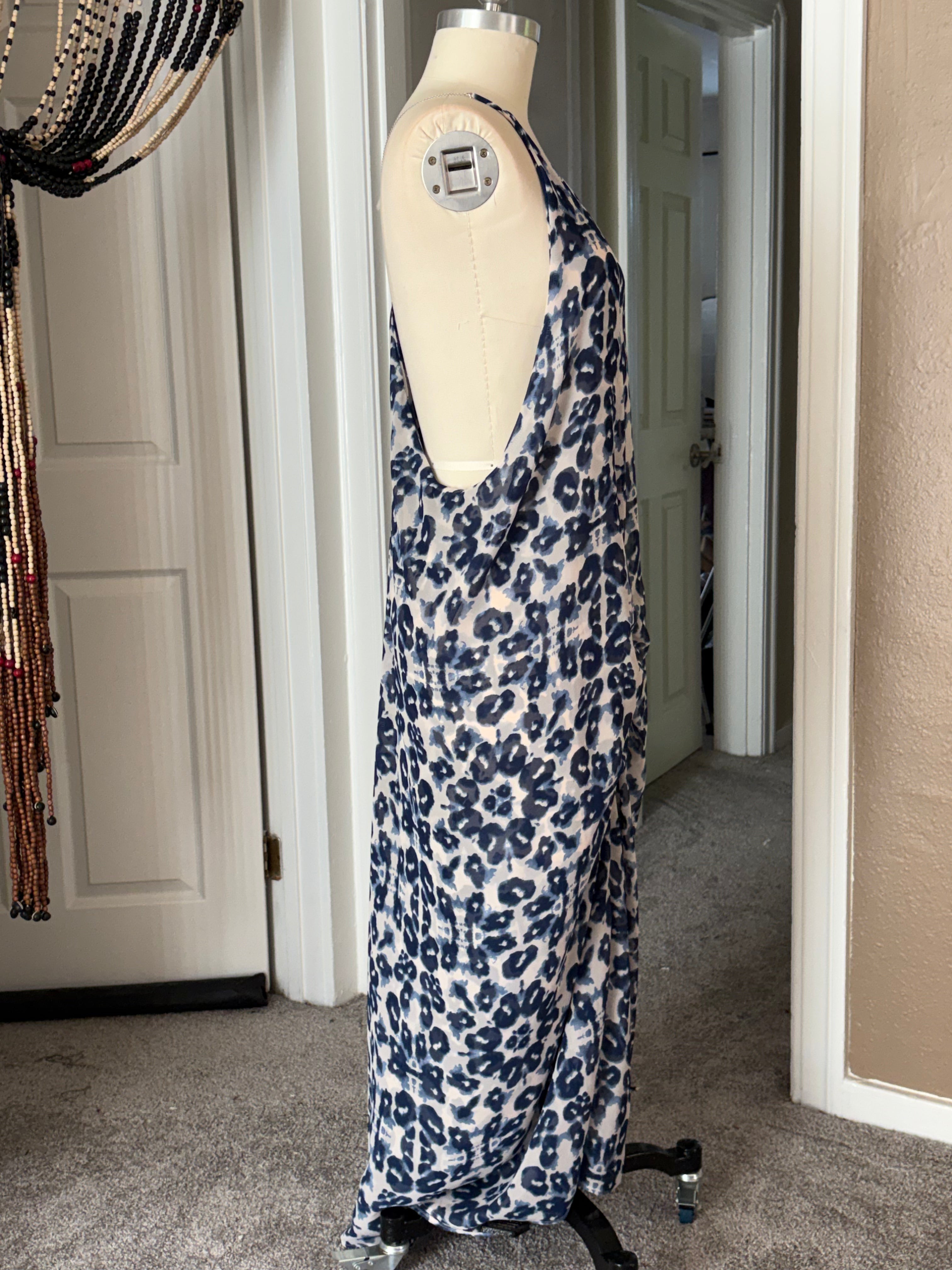 Blue ruched dress