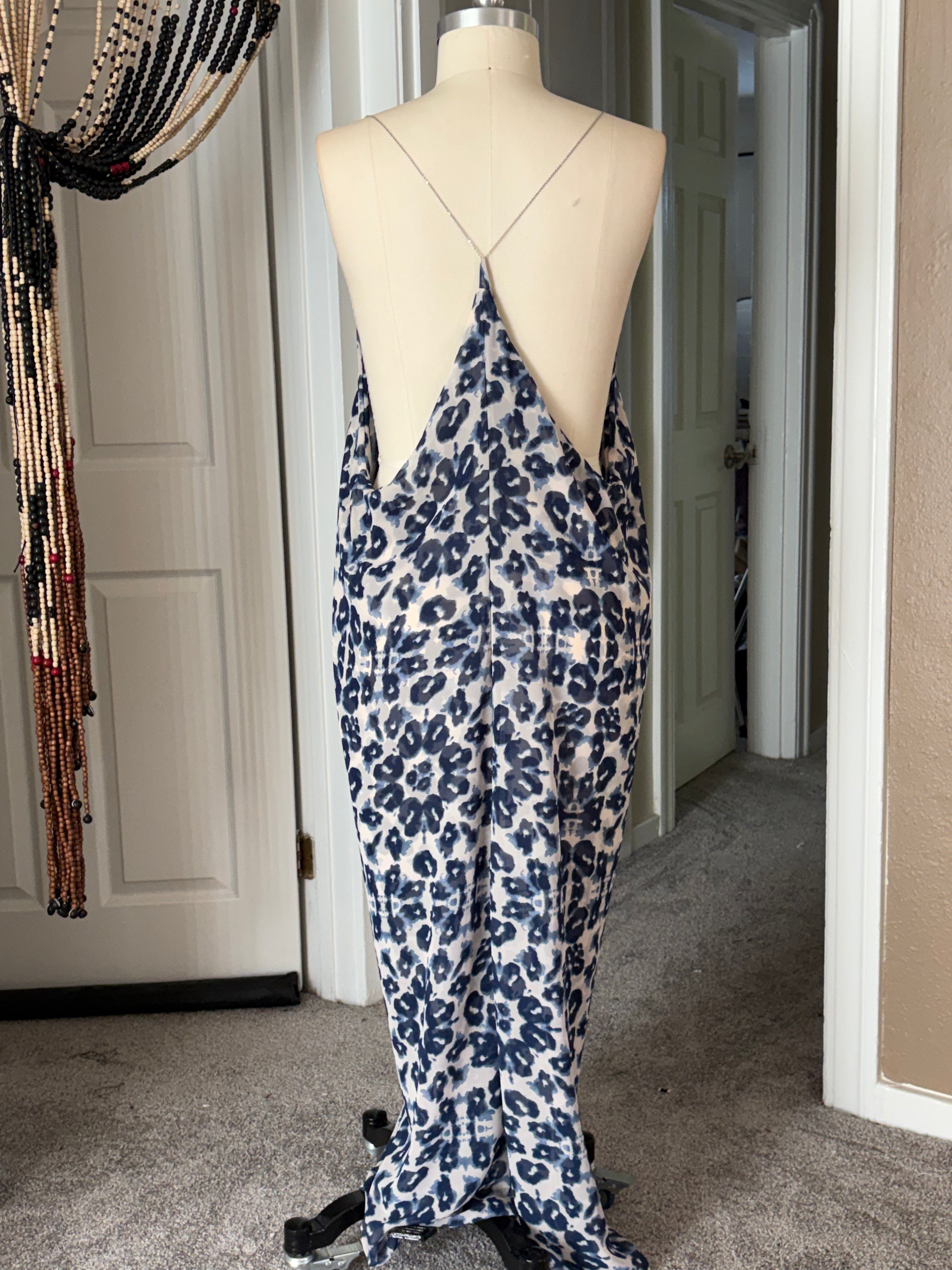 Blue ruched dress