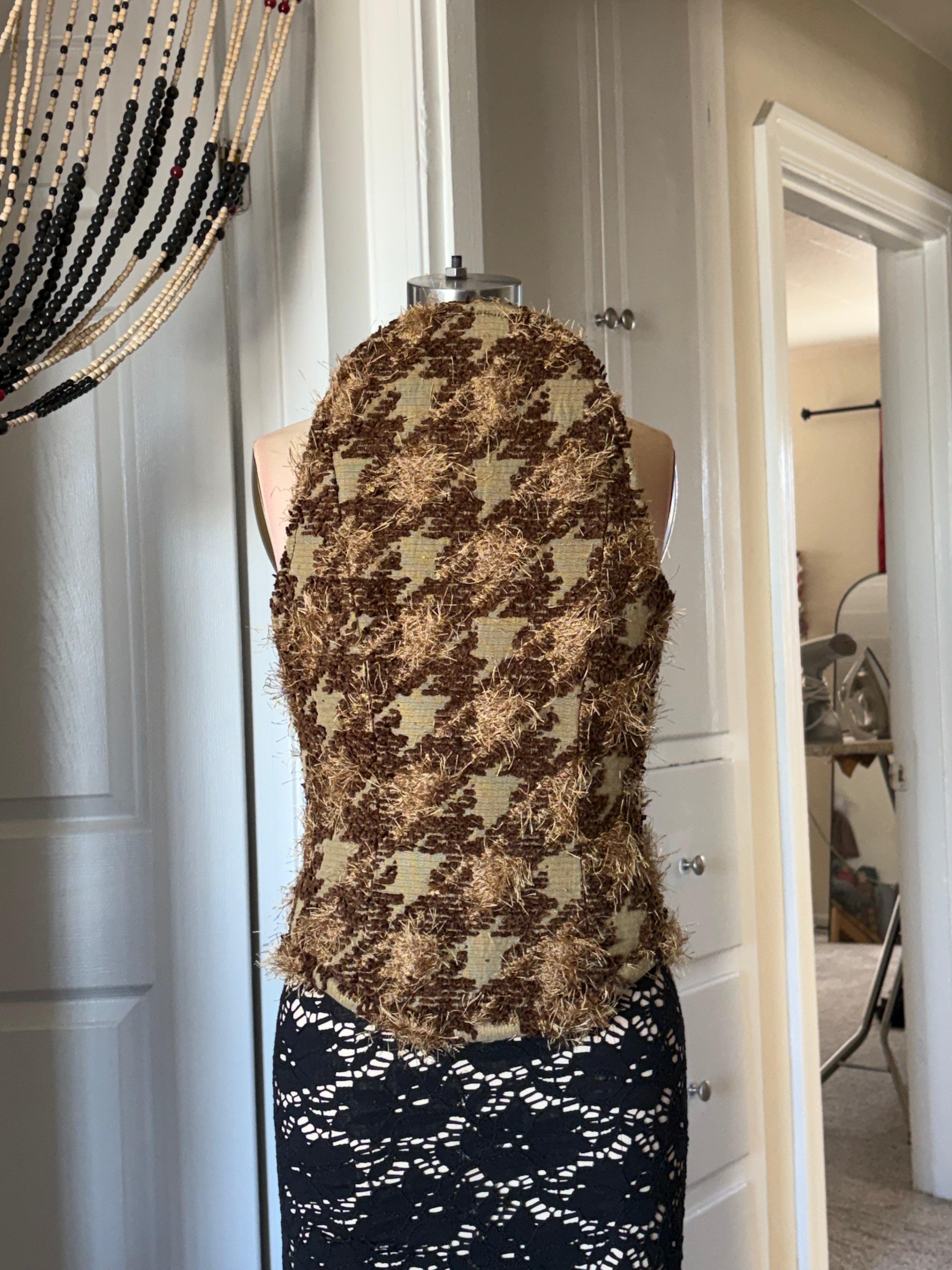 Houndstooth curved corset