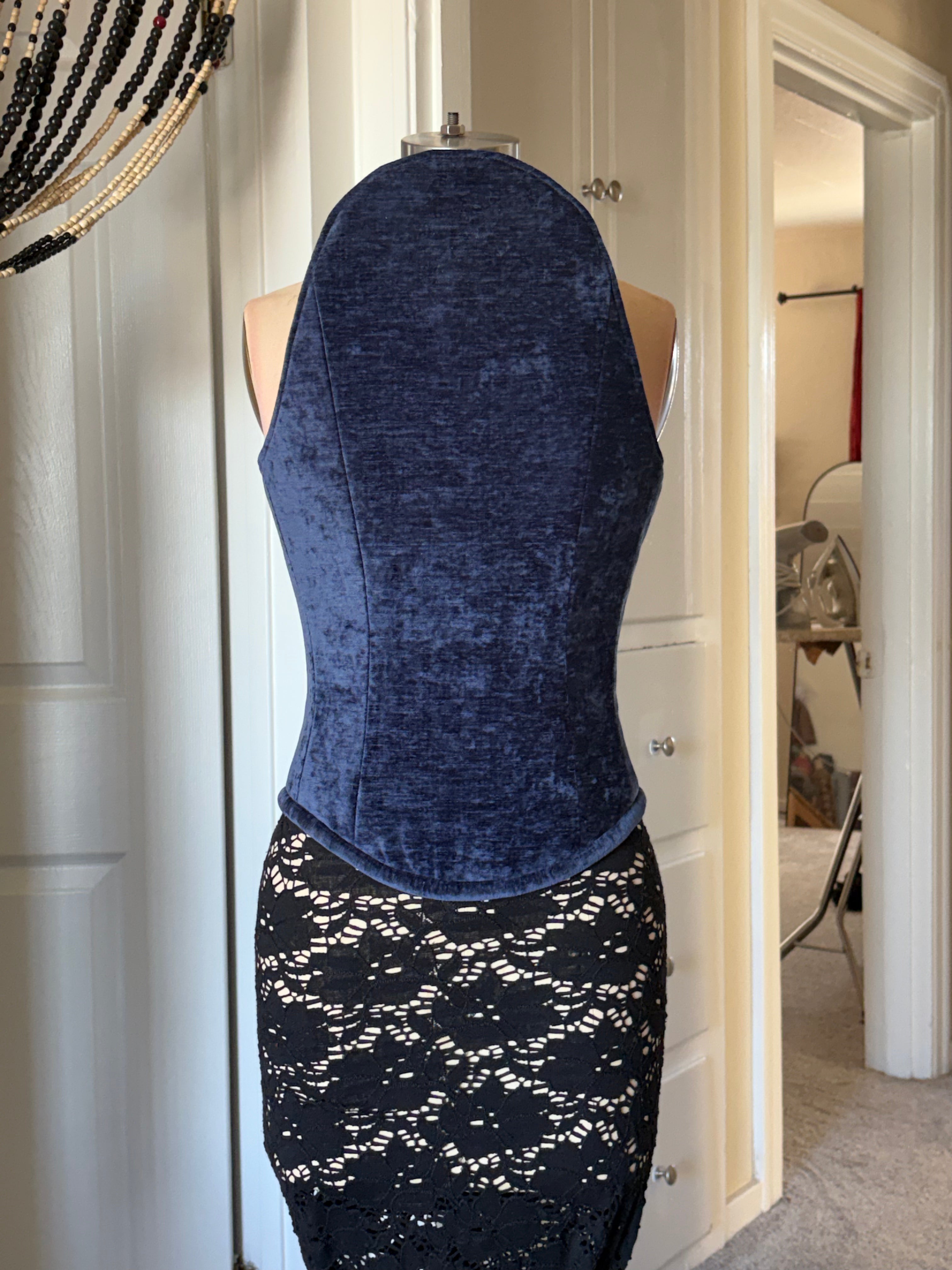 Blue curved corset #2