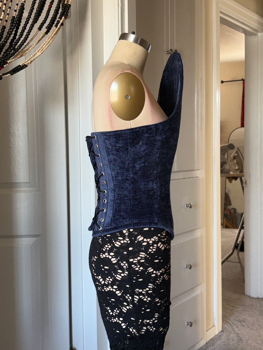 Blue curved corset #2
