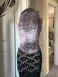 Purple velvet curved corset