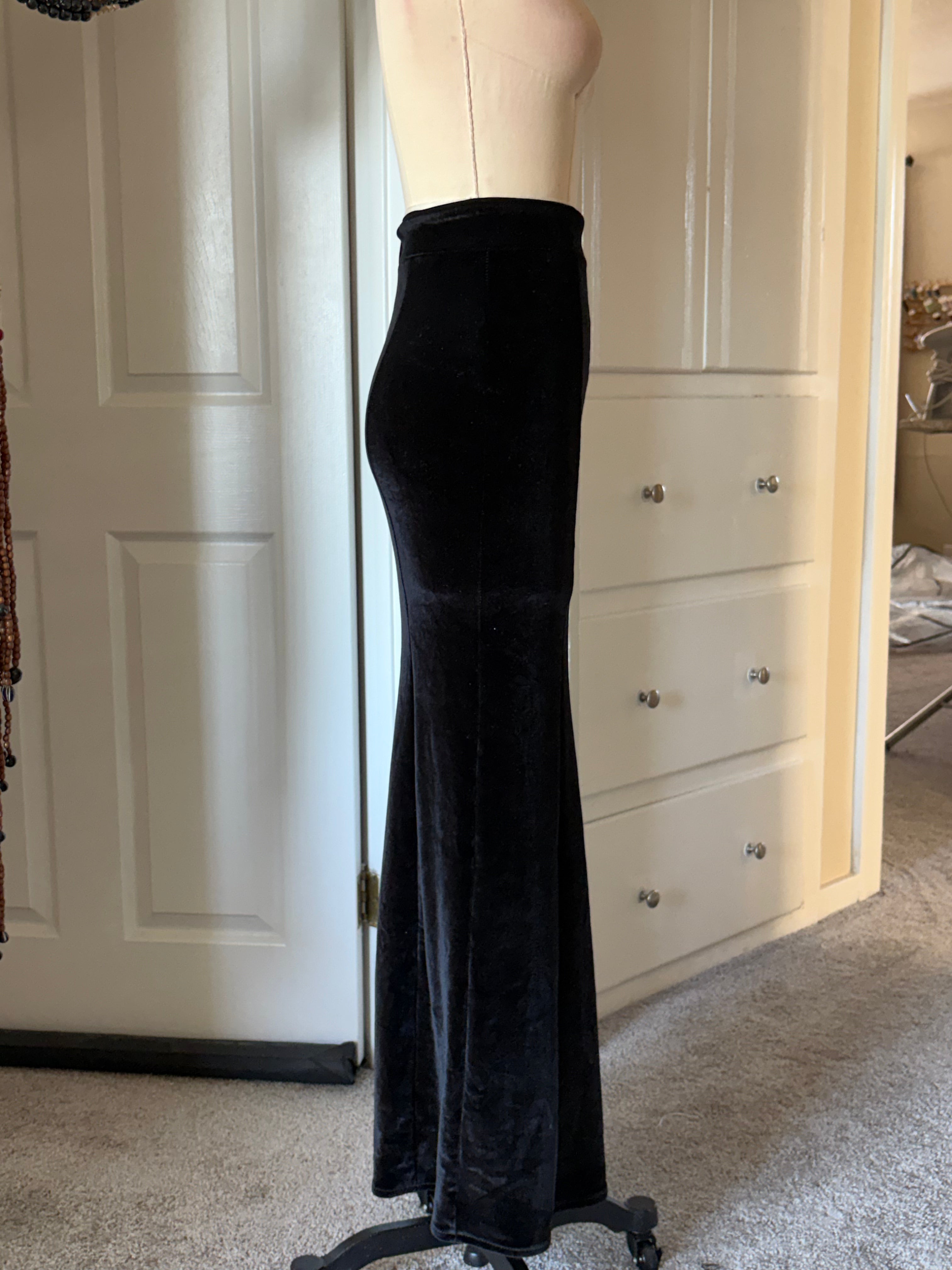 Black velvet skirt