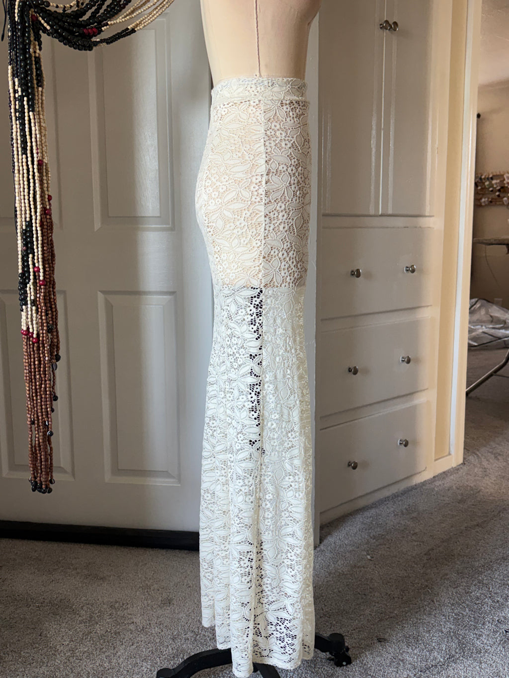 White lace skirt