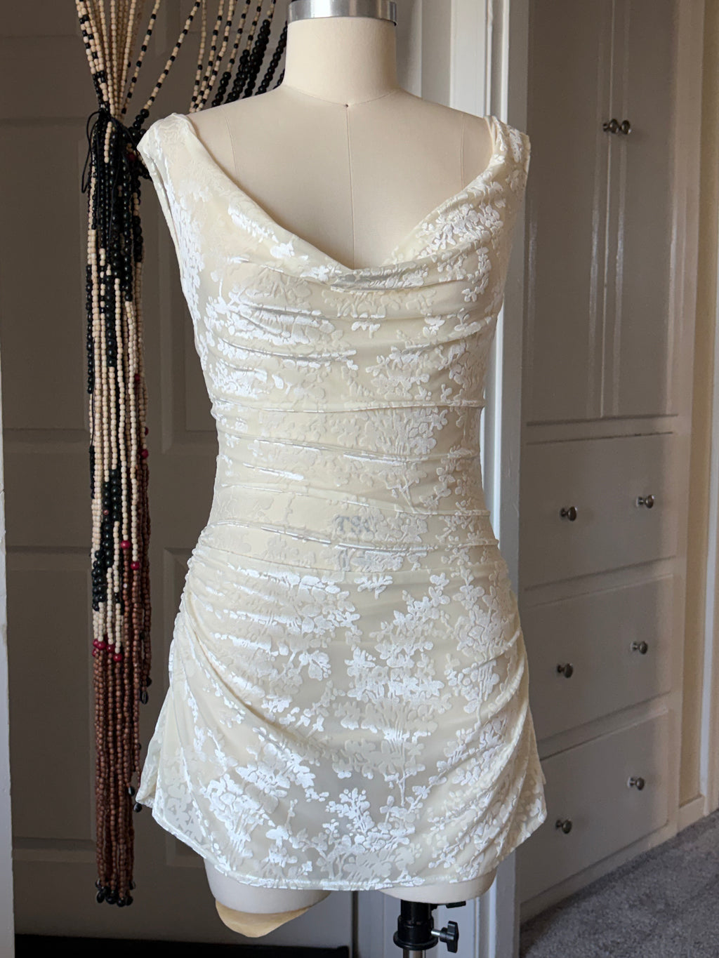 White velvet mini dress