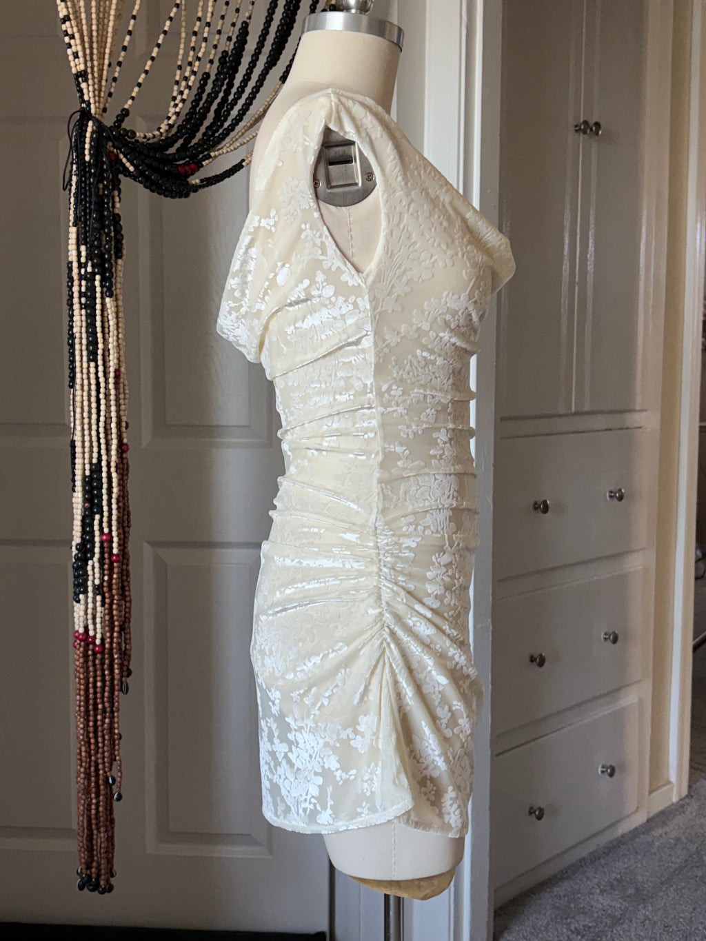 White velvet mini dress