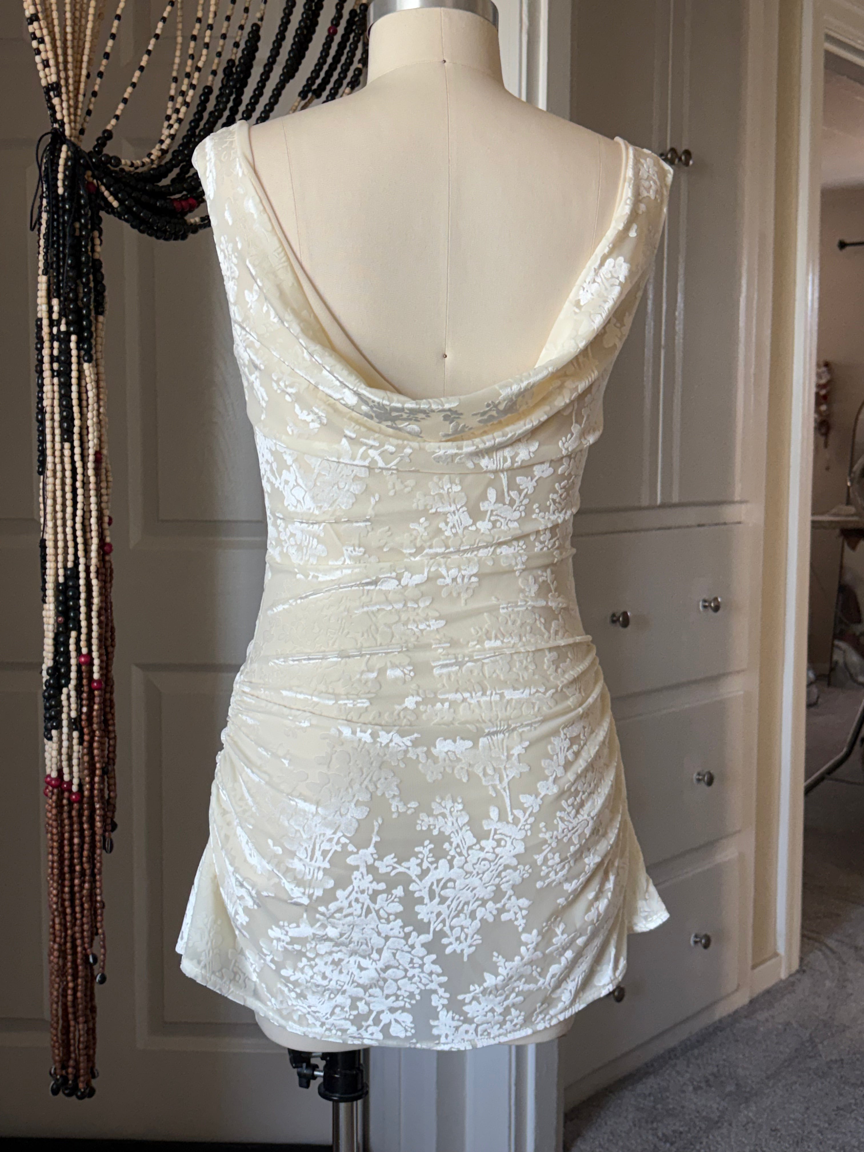 White velvet mini dress